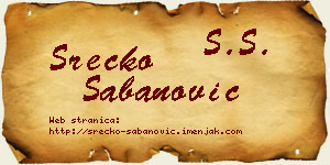 Srećko Šabanović vizit kartica